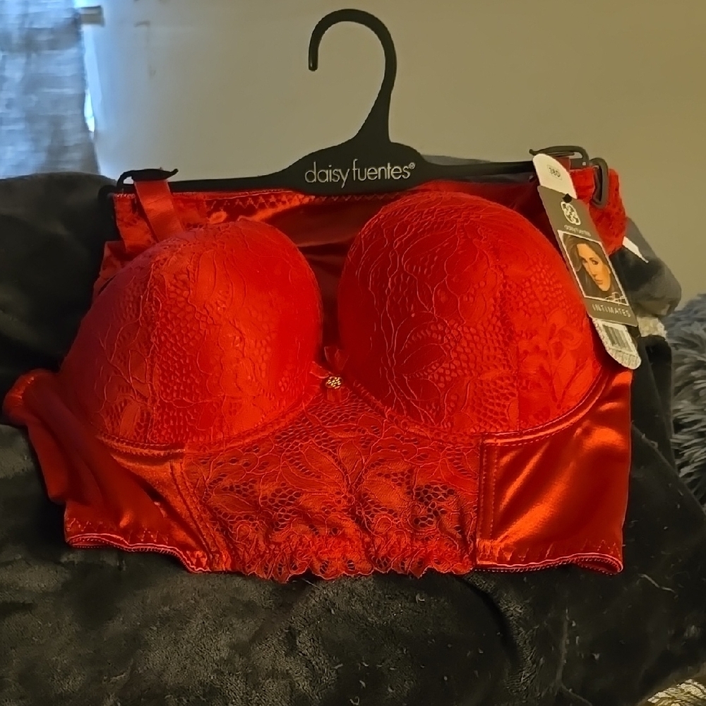 Daisy Fuentes Red Lace Intimate Set
